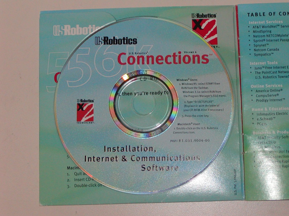 VTG 1997 US Robotics V.Everything Modem Getting Started Guide + Software CDROM