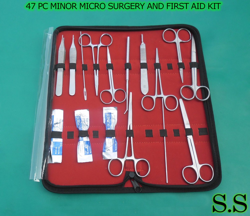 47 PC MINOR MICRO SURGERY AND FIRST AID KIT SURGICAL INSTRUMENTS