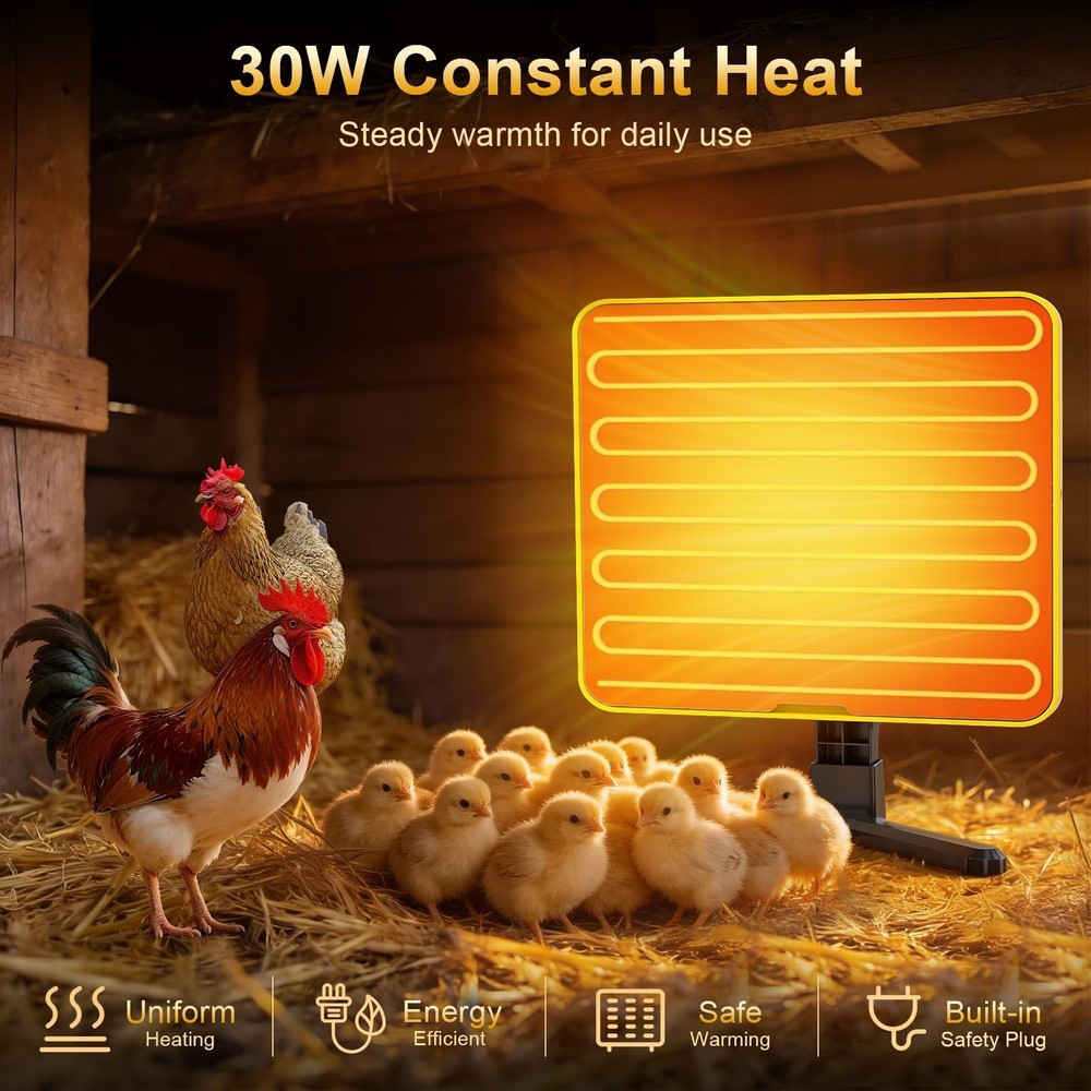 Brooder Plate for Chicks, 50â€“158â„‰ Chick Heat with Smart yellow