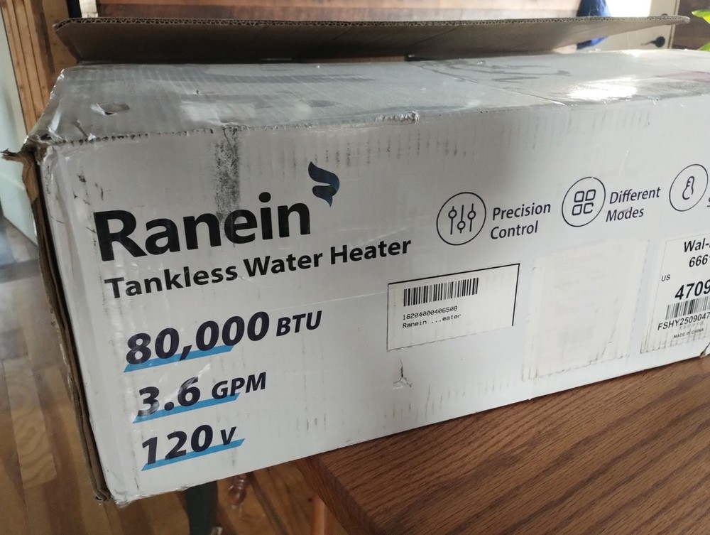 Ranein Tankless Natural Gas Water Heater, 80,000 BTU, 3.6 GPM