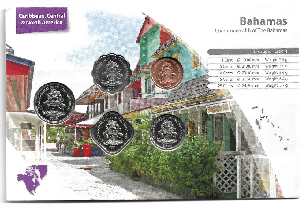 BAHAMAS - 5 Coin Uncirculated Year Set