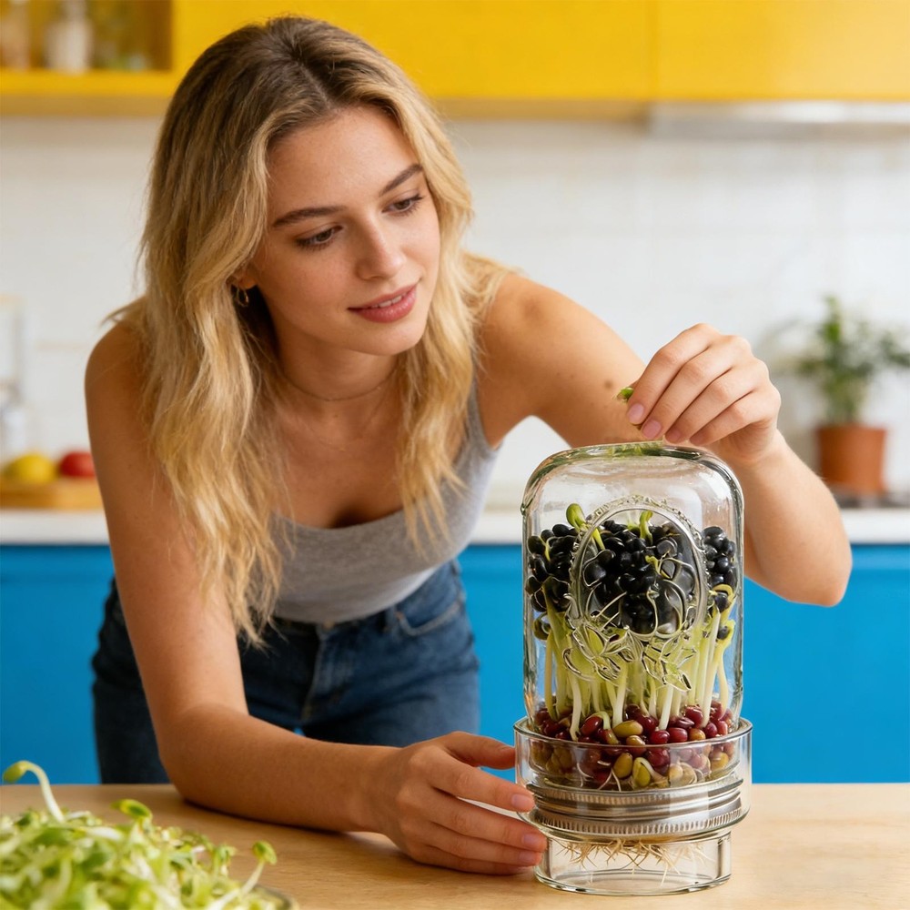Sprouting Jar Kit Mung Bean Sprouts Growing Broccoli Sprouts Growing
