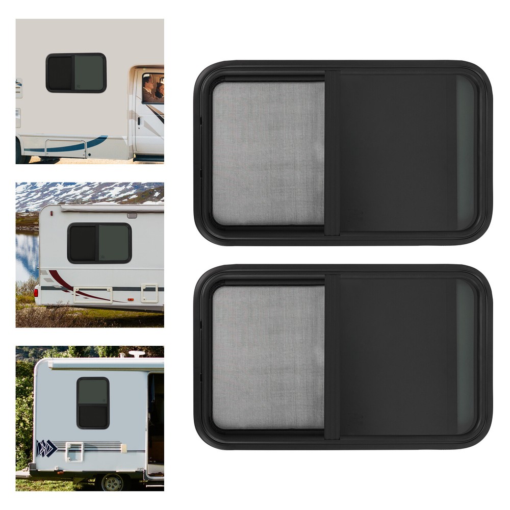 2Pcs RV Window Vertical Slide Window Rectangular Venting Window Clip-on Mounting