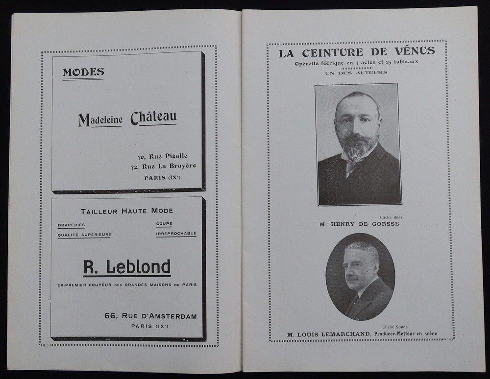 Program 1904 Theatre APOLLO Opéretta Art Deco Style
