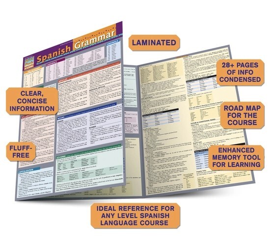 Brand new - QuickStudy | Spanish Grammar Laminated Study Guide