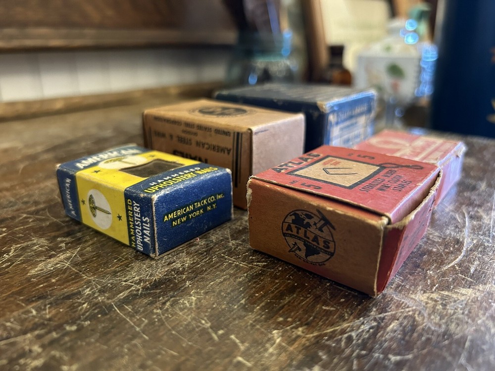 Vintage Hardware Boxes-Full-Nails, Staples Etc.