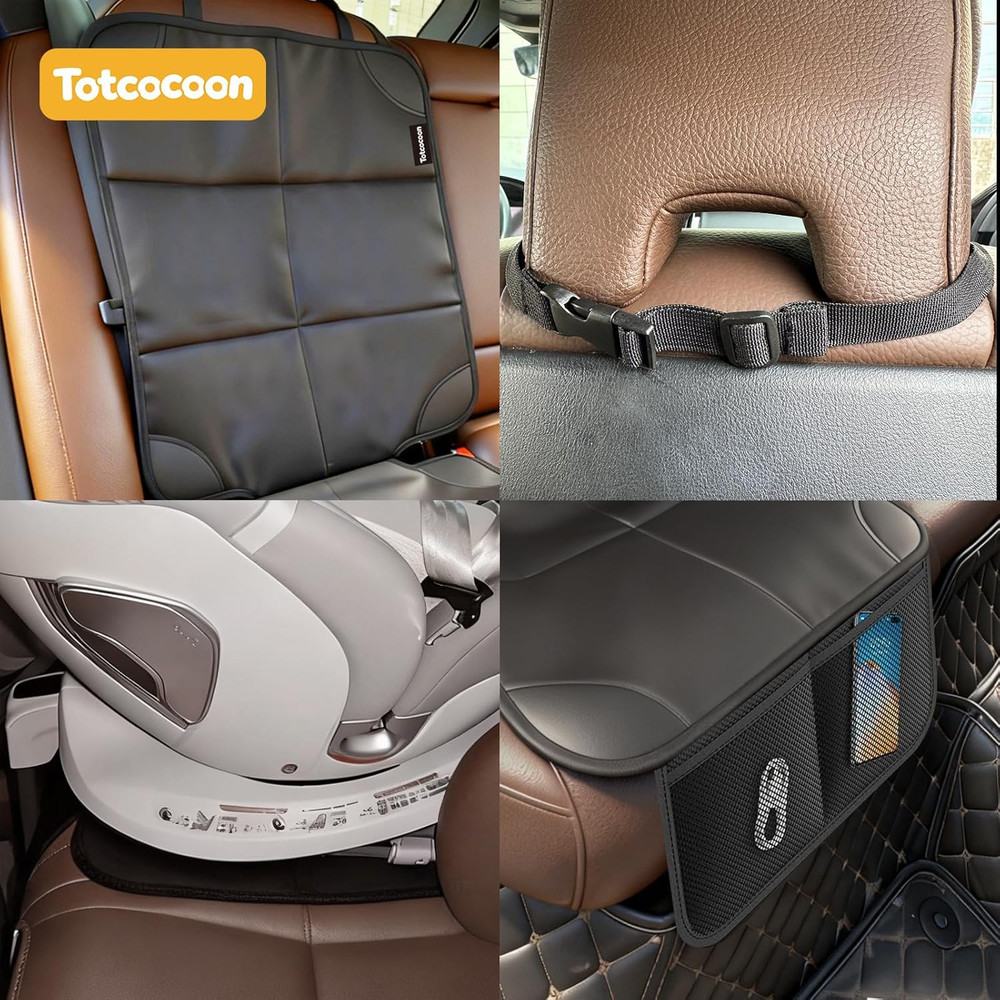 Car Seat Protector 2-Pack with Custom Zipper Storage Bag — Thickest Padding Seat