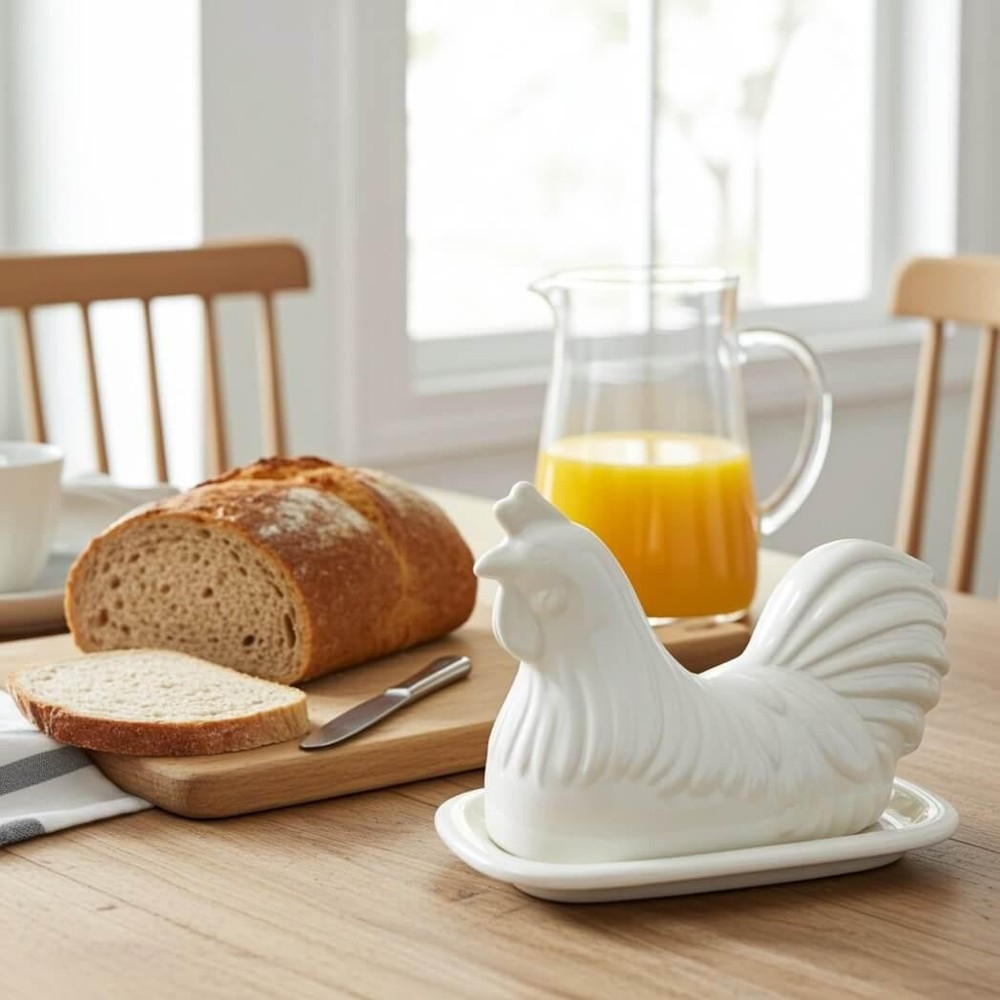 Rooster Lidded Butter Dish