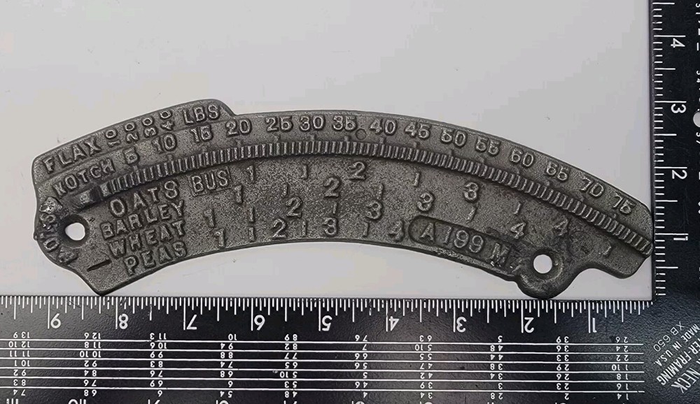Vintage John Deere - Van Brunt Grain Drill Adjustment Plate - A199M