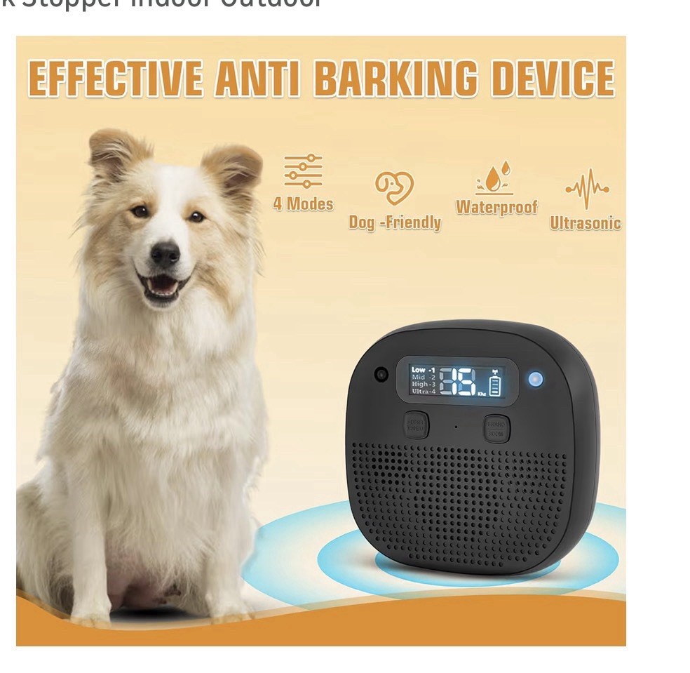 Ultrasonic Anti Barking Device Remote Control Waterproof Multiple Modes