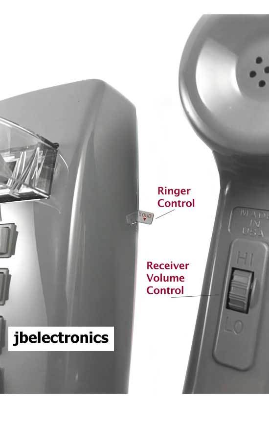 RETRO RED PUSH BUTTON CORDED BASIC WALL PHONE VINTAGE STYLE W/MESSAGE LIGHT NEW