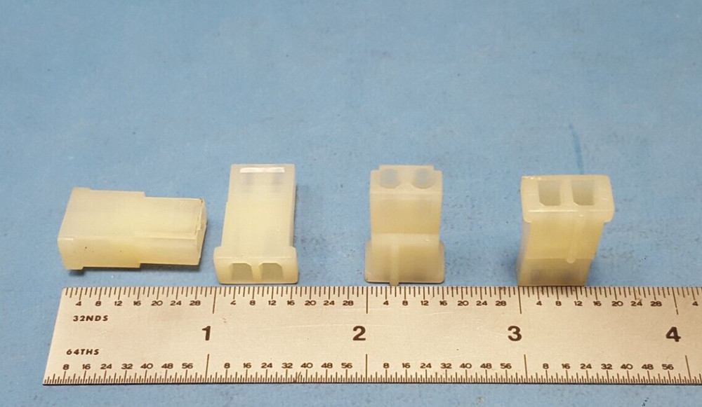 (100 PCs) 2 Position Rectangular Connector , Housings Plug Natural 0.200"-5.08mm