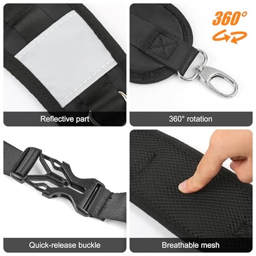 Backpack Straps with Clips,adjustable Padded shoulder strap Replacement Black