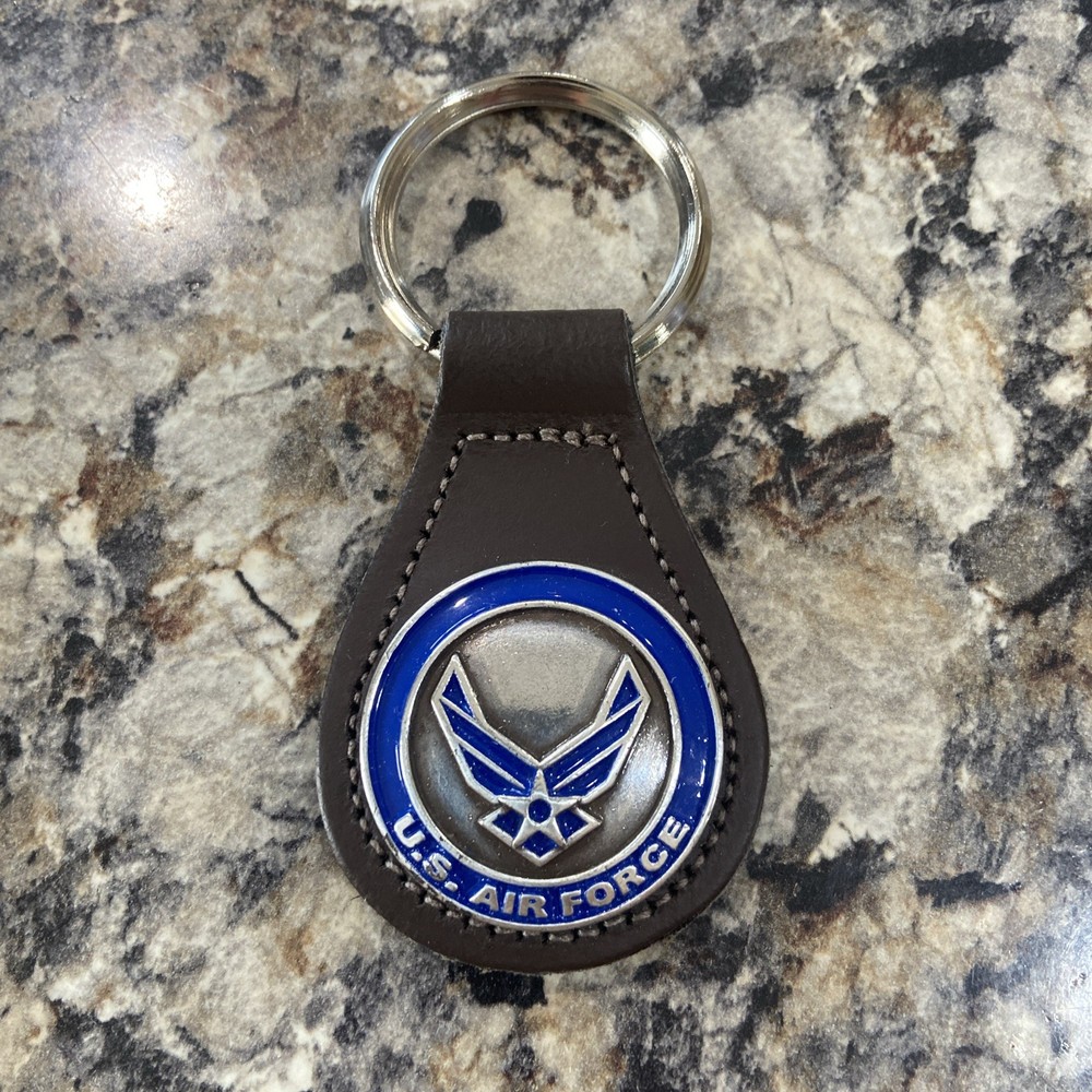 U.S. Air Force emblem leather key chain ring