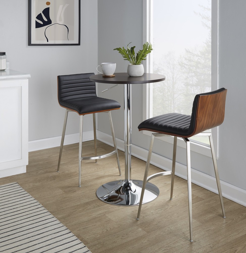 Adjustable Contemporary Bar Table in Brown by