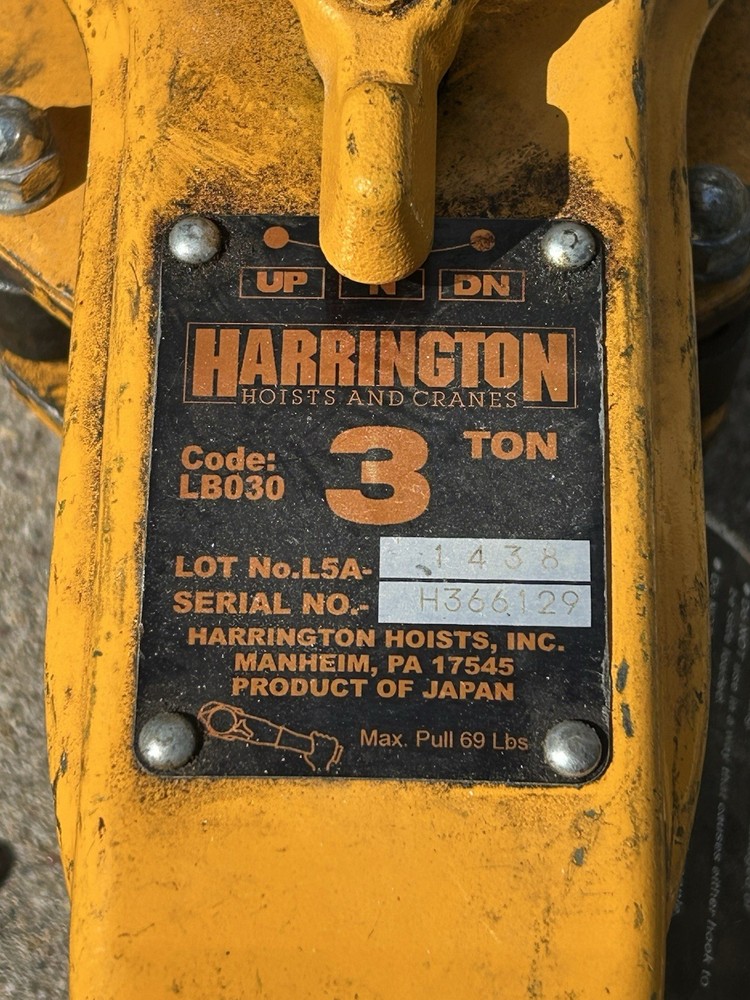 Harrington 3-ton Lever Hoist LB030 READ