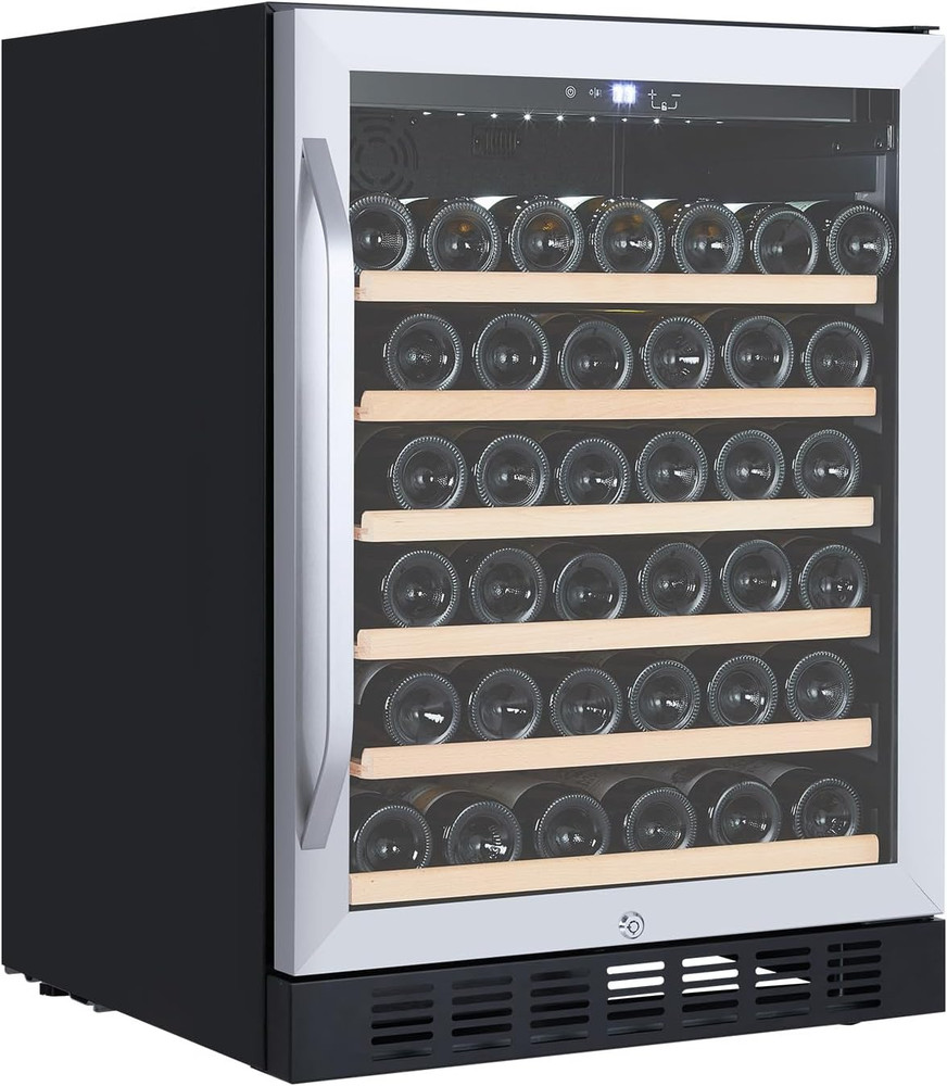 24 in Wine Cooler Refrigerator - 46 Bottle Capacity, Stable Temperature Control,