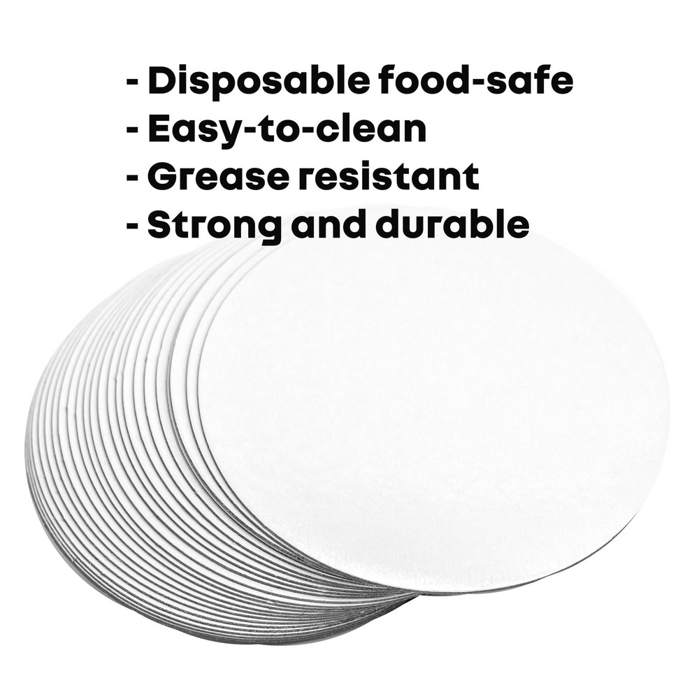 8 White Round Cakeboard, 25 ct. - 2 mm thick