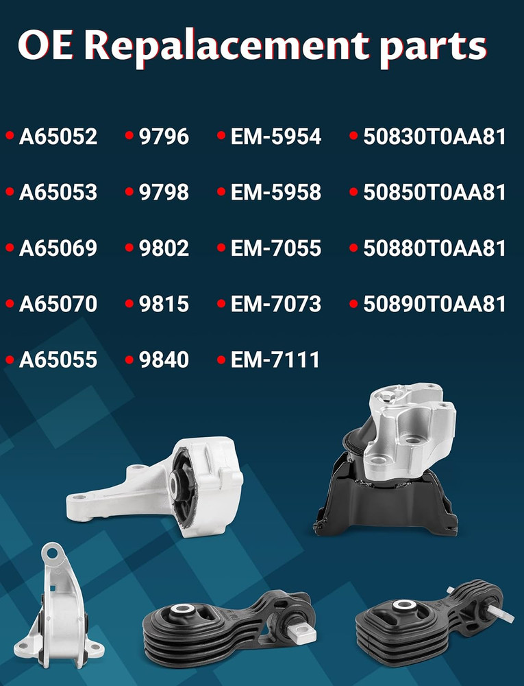 Engine Mount & Transmission Set for CR-V 2012-2014 - 5-Piece Kit