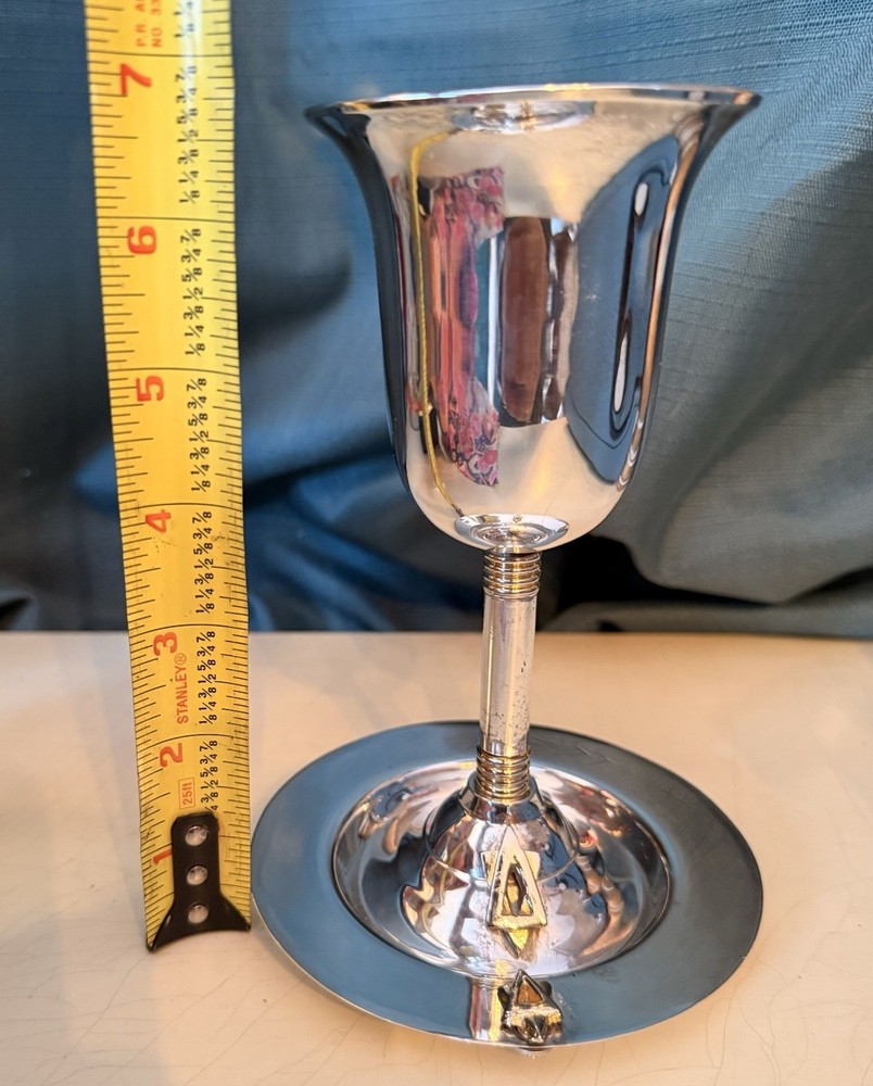 Silverplate Kiddush Cup and Saucer