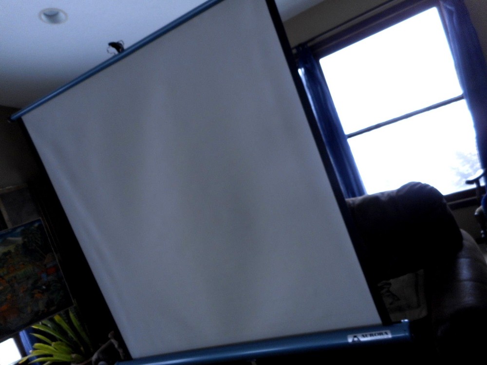 Aurora Conqueror White Pull Down Projector Screen Pre Owned W 39.5