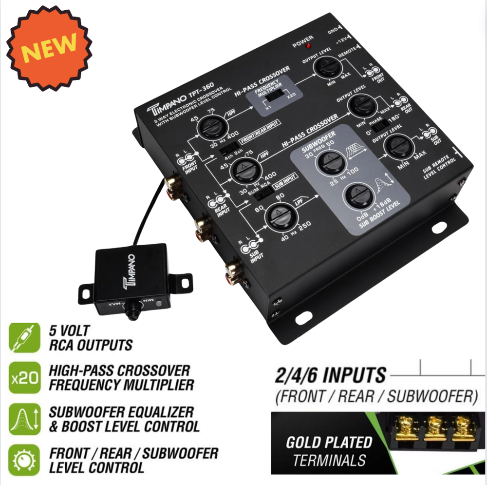 2/3-Way 6-Channel Electronic Crossover Subwoofer Equalizer for Car Audio System