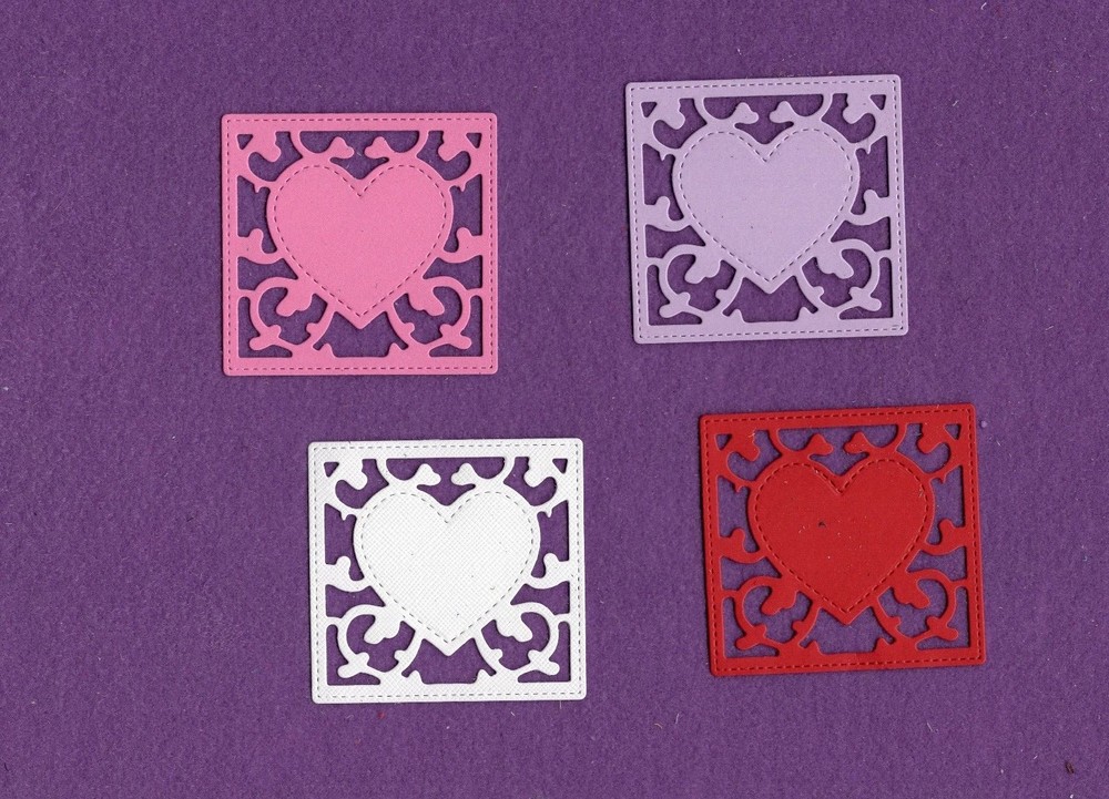 HEART IN FRAME Love die cuts scrapbook cards