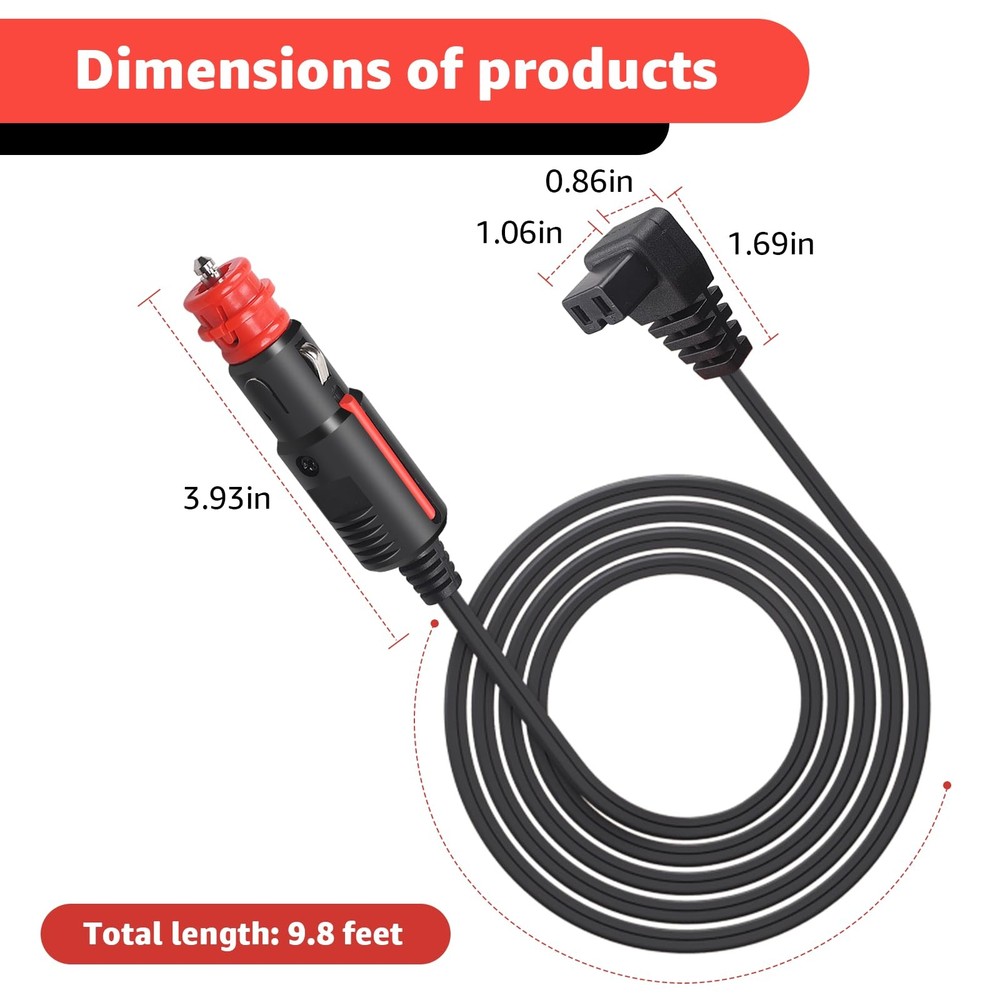 Car Refrigerator DC Power Cord Compatible with alpicool, Bodega, euhomy, boug...