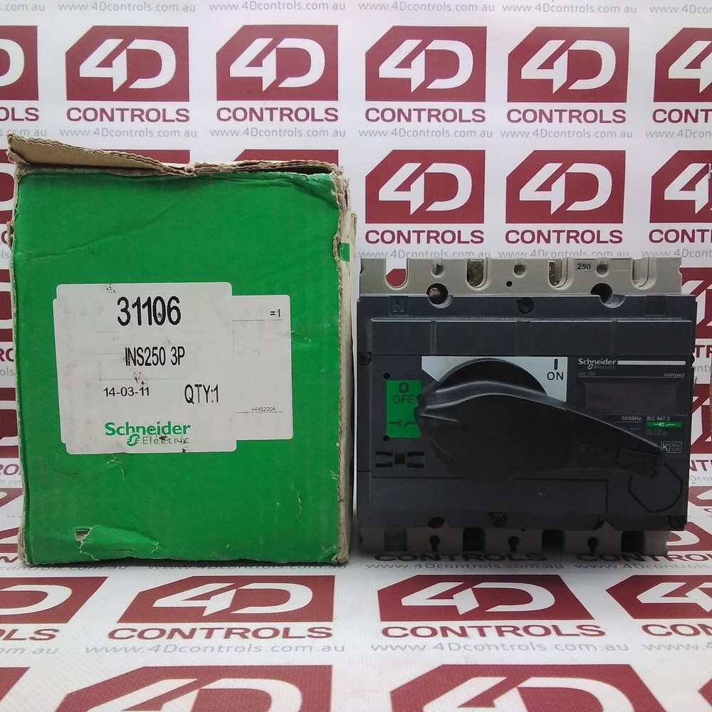 31106 | Schneider | Compact INS250, 250 AMP, 3 Pole, Standard Version, Opened