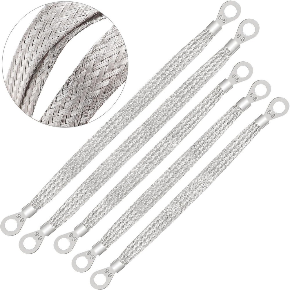 10PC Car Truck Firewall Engine Body Engine Ground Strap Tinned Copper Cable Kit