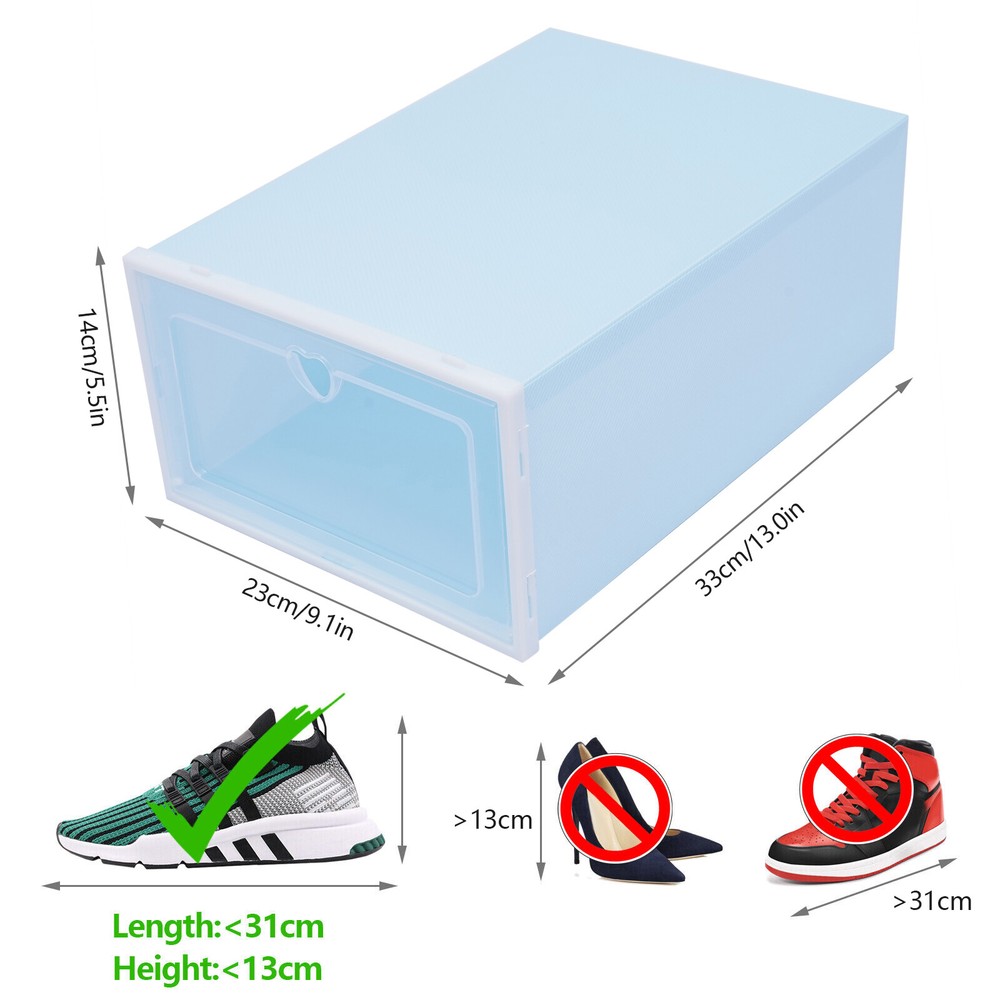 20 Pack Shoe Storage Box Stackable Sneaker Container Foldable Organizer Home