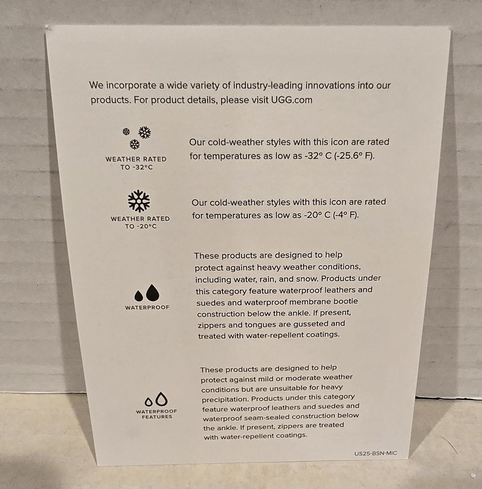 UGG Product Card From Shoe Box