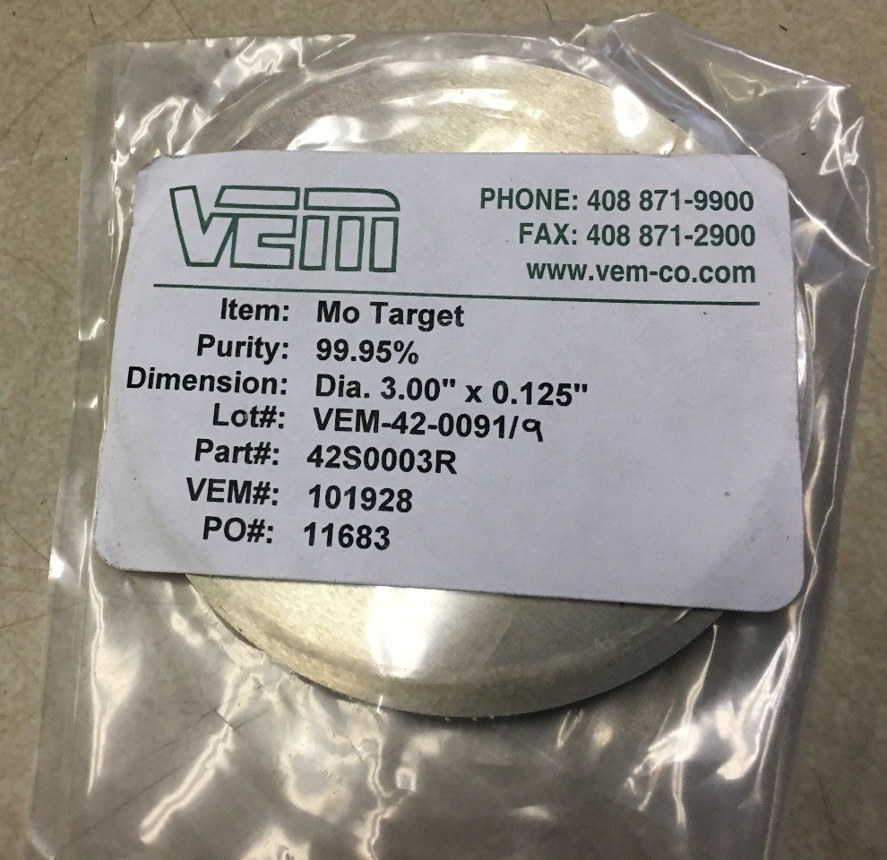 VEM Mo Target 42S0003R