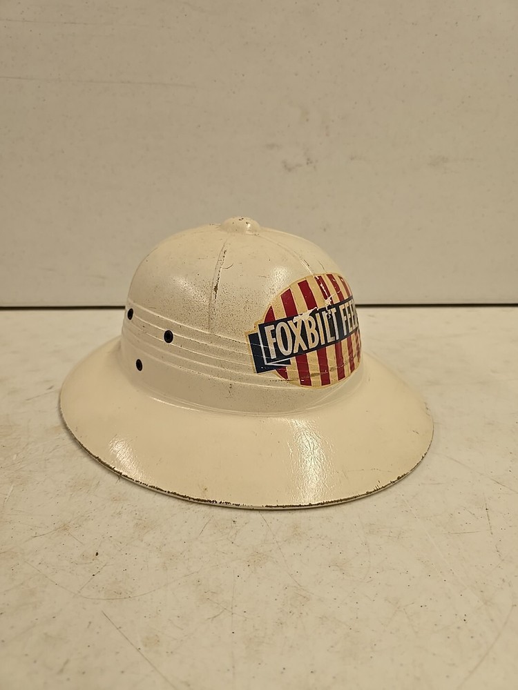 Vintage Foxbilt Feeds Advertising Pith Helmet Hard Hat