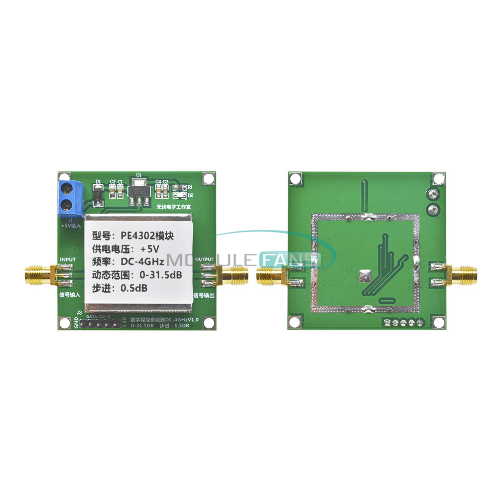PE4302 Digital Programmable Step Attenuator Module DC 4GHZ 0-31.5DB 0.5dB RF
