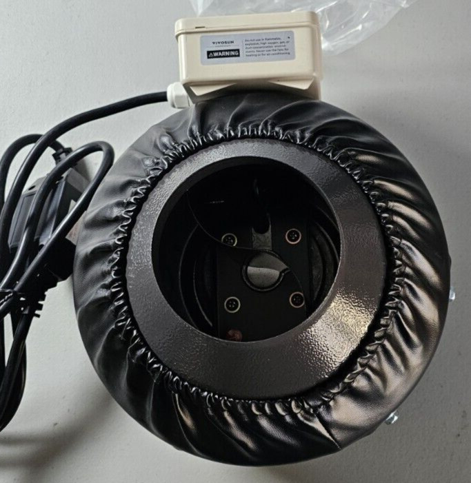 VIVOSUN Z4 4” Inline Duct Fan 203 CFM w/ Variable Speed Controller – Open Box
