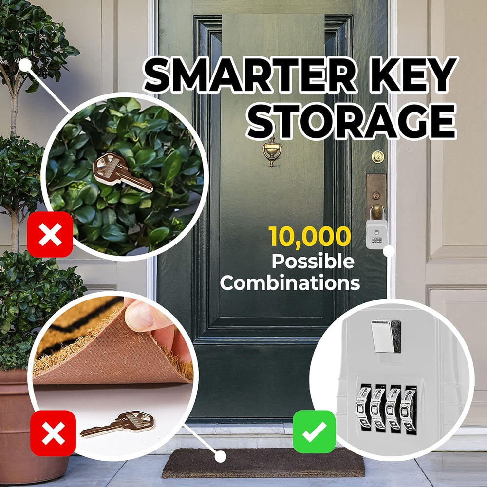 1500 Key Lock Box with Code - 6 Pack, Secure Outdoor Key Storage Solution