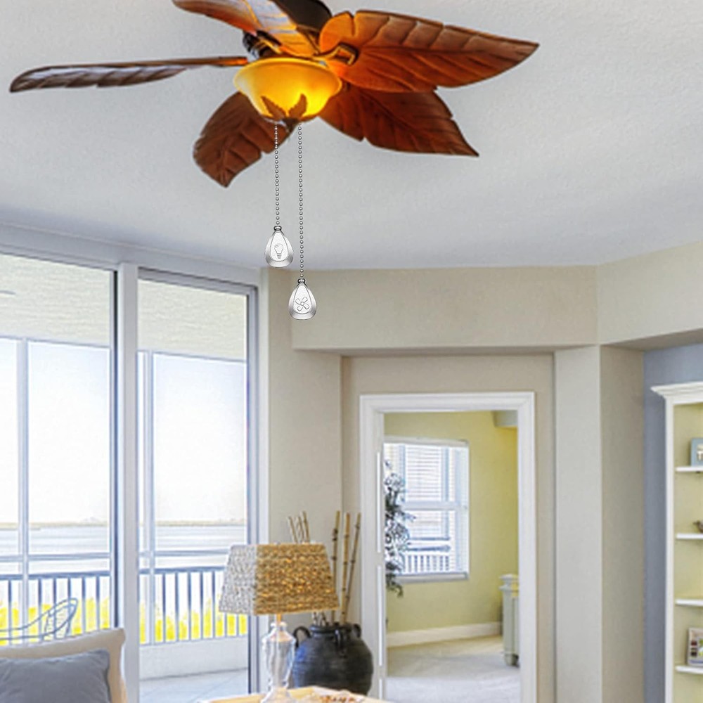 Silver Ceiling Fan Pull Chain, 12 Inches Decorative 4Pack