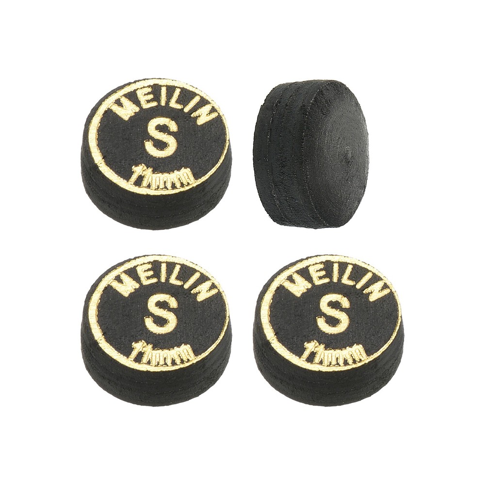 11mm Billiard Stick Tips, 4pcs Soft Multiple Layer Billiard Accessories, Black