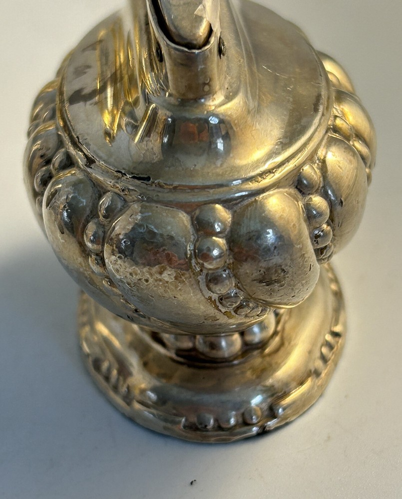 Crown For Ronson Table Lighter Mid-Century Modern Oval Silver Tone Vtg