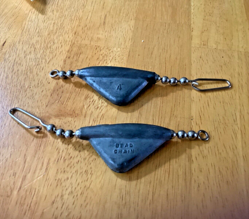 Original Two (2)  BEAD CHAIN SINKERS-Nice Condition