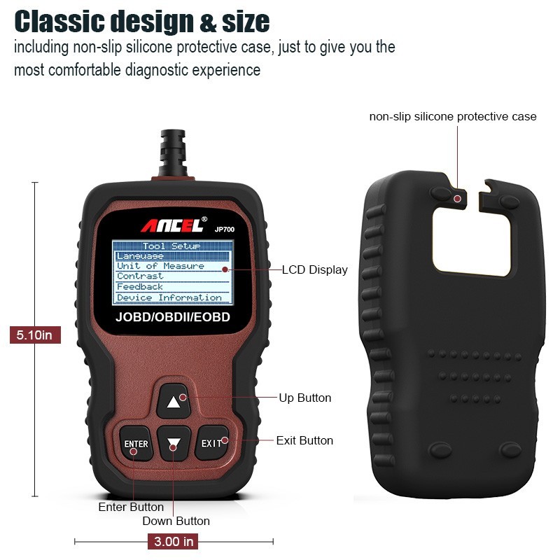 ANCEL JP700 JOBD OBD2 Japanese Scanner Code Reader Check Engine Diagnostic Tool