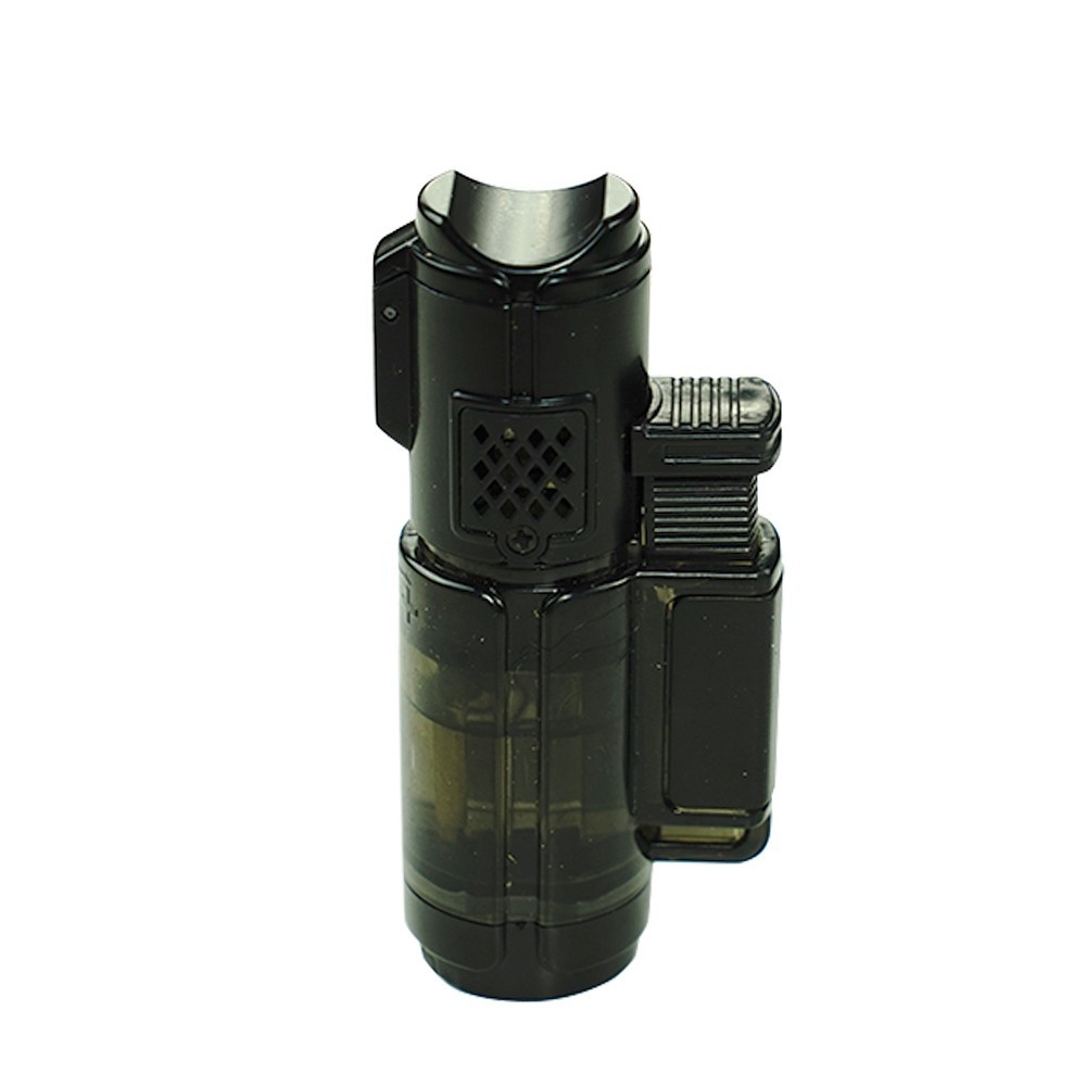 Triple Jet Flame Torch Lighter Refillable Lockable Windproof W/ Cigar Puncher
