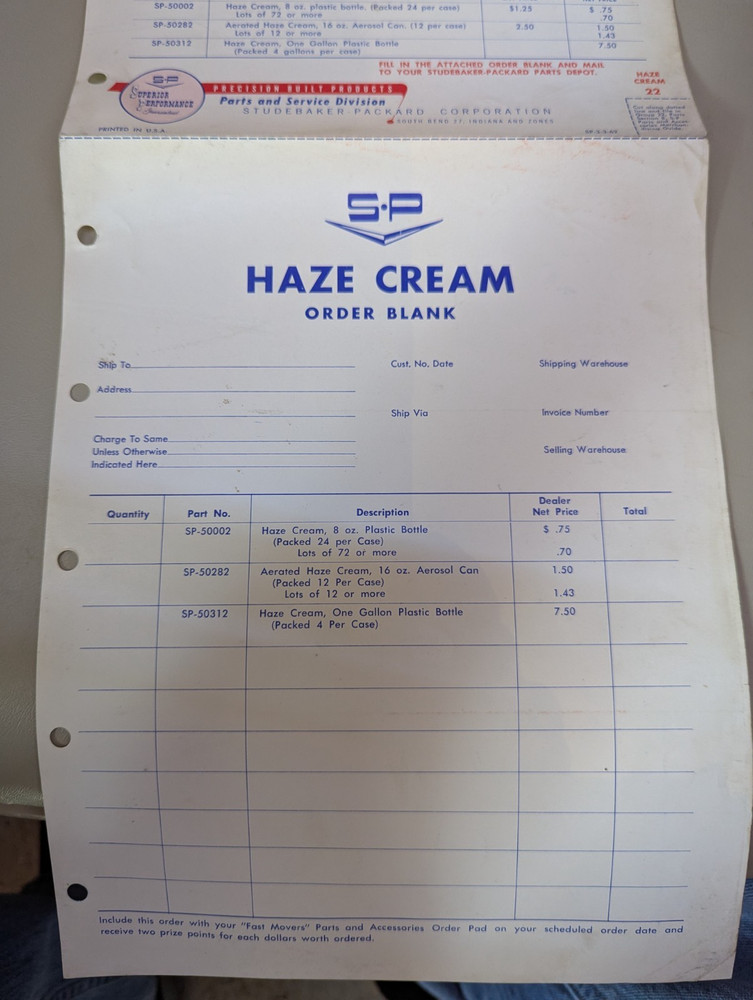 Studebaker Accessories Haze Cream Flyer