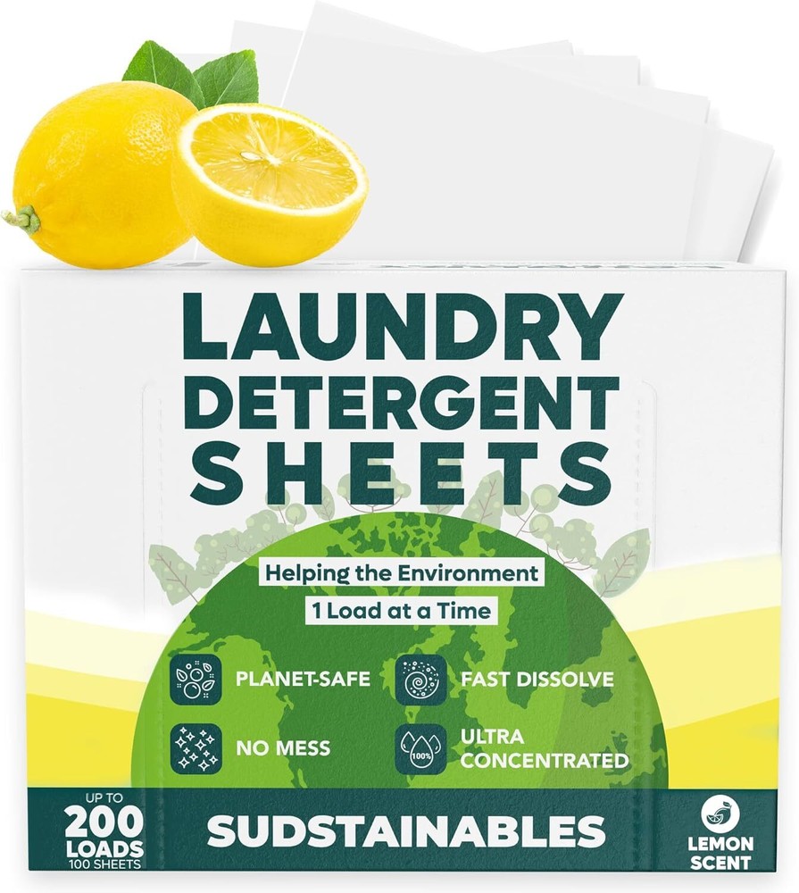 Eco Friendly Laundry Detergent Sheets (100 sheets 200 loads) - Sudstainables