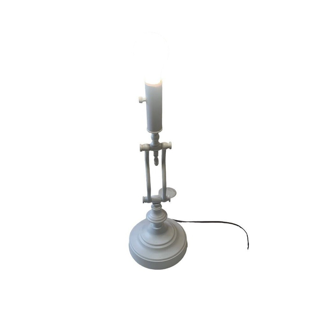 Vintage Painted White Hinged Tabletop Lamp Light Adjustable