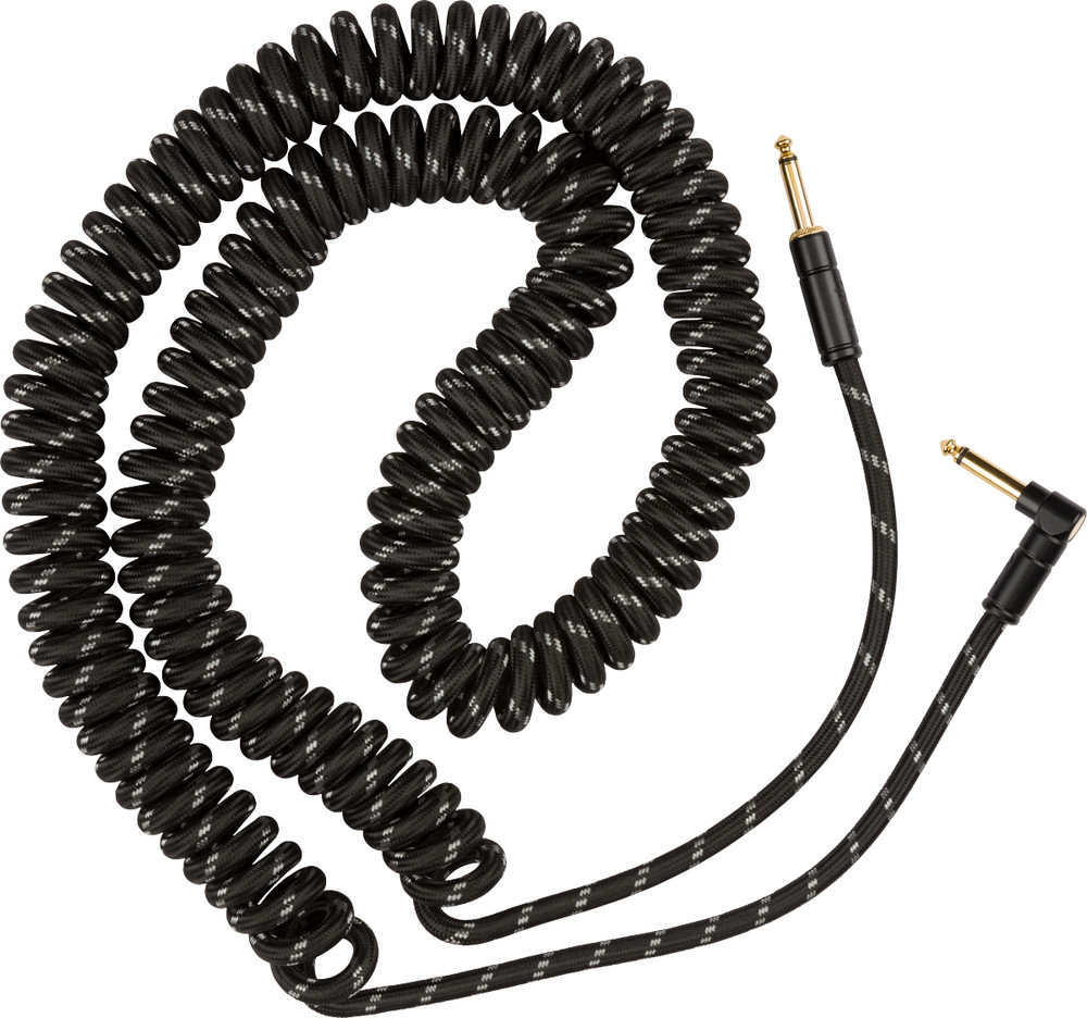 Fender Deluxe Coil Cable, 30', Black Tweed