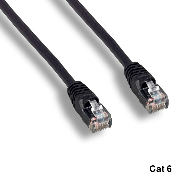 KNTK Black 25' Cat6 UTP Ethernet Cable 24AWG 550MHz RJ45 Patch Panel Networking