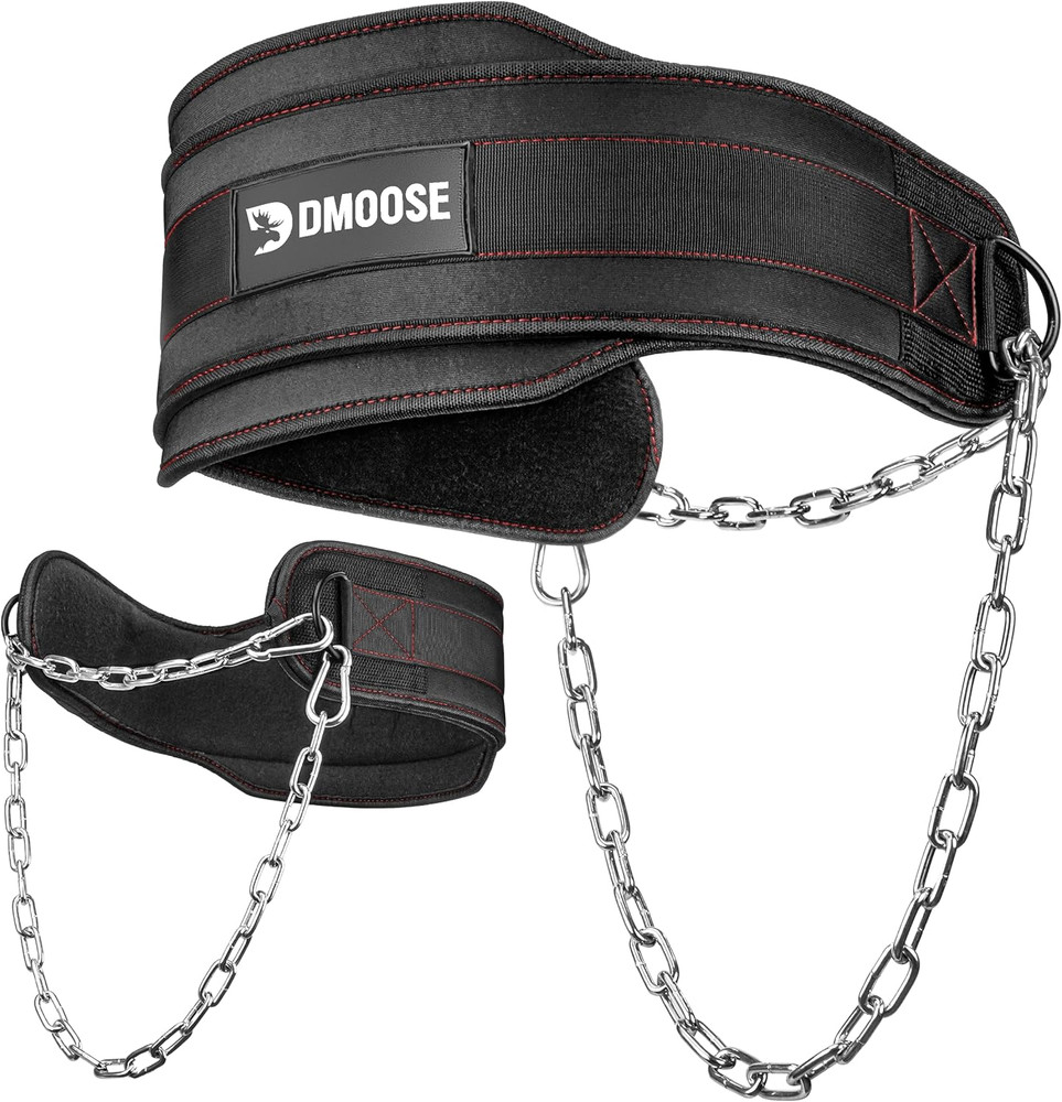 Dip Belt for Weight Lifting, Pullup, Squats & Dips - 36" Robust Steel Chain, Com