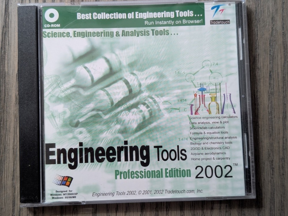 Engineering Tools 2002 Pro Edition TradeTouch CD-ROM Windows 95 98 NT XP...